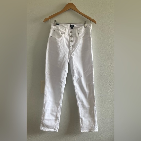 J. Crew Factory Essential Straight White Jean In All-Day Stretch - Picture 5 of 10